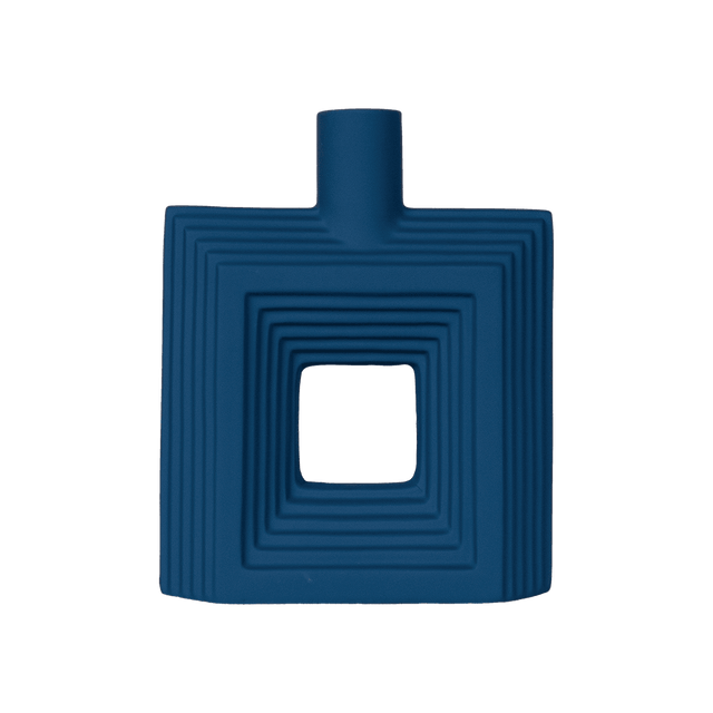 Geometric Rectangular Hollow Ceramic Vases – C-7 - Office Empire