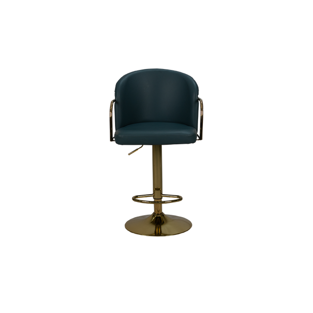 Elegant Blue Bar Stool with Gold Base - H105