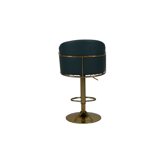Elegant Blue Bar Stool with Gold Base - H105