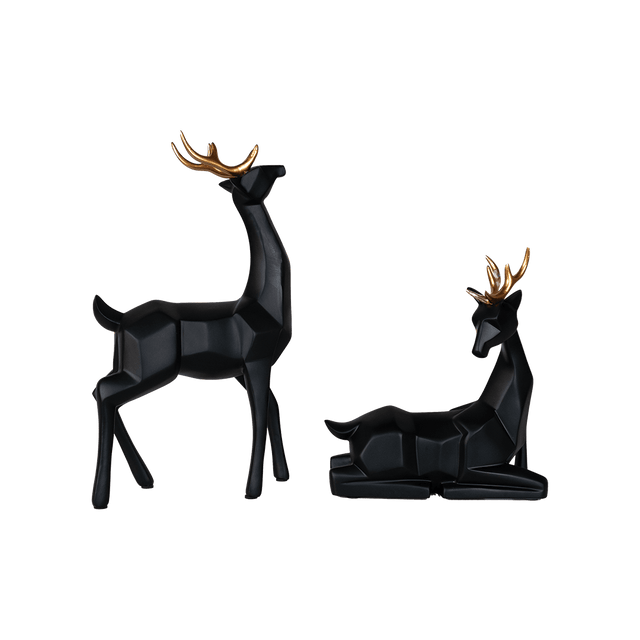 Modern Nordic Deer Figurines with Golden Antlers - 005 - Office Empire