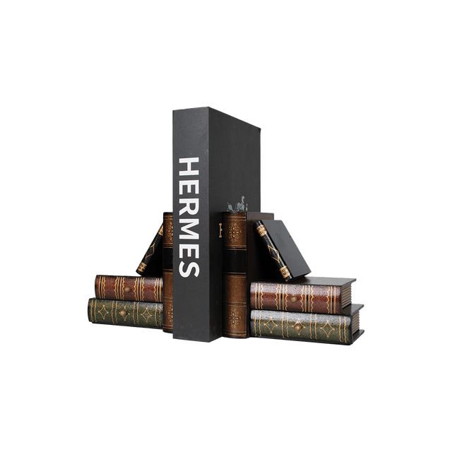 Vintage Book Stack Bookends – Classic Decorative Shelf Accents (Set of 2) - Office Empire