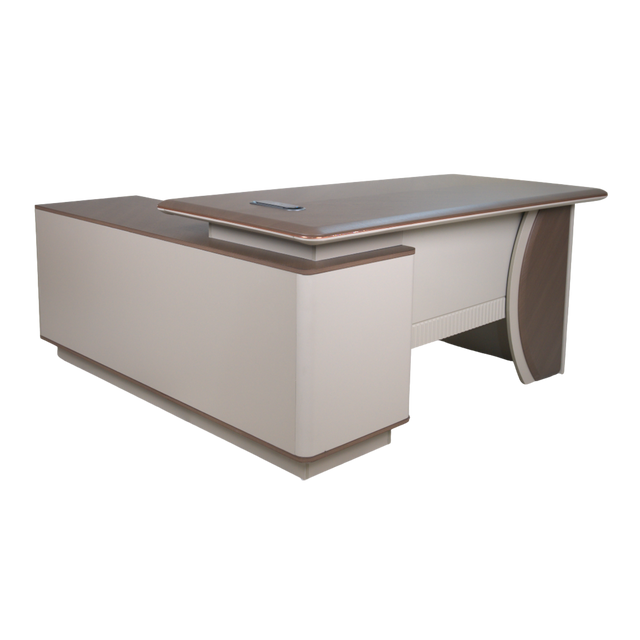 Hybrid Wood & Beige L-Shape Table - X7116/X7118