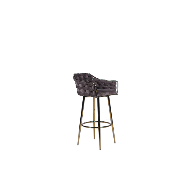 Luxury Velvet Bar Stool with Gold Base - A629
