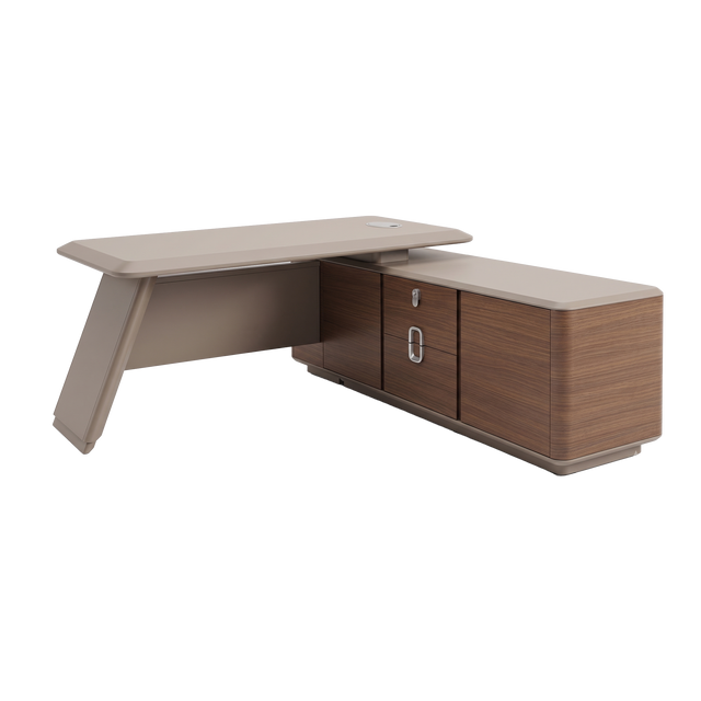 Linear Wood-Tone L-Table 2.0 - AD-T2529