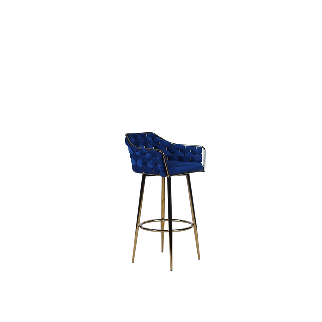 Luxury Velvet Bar Stool with Gold Base - A629