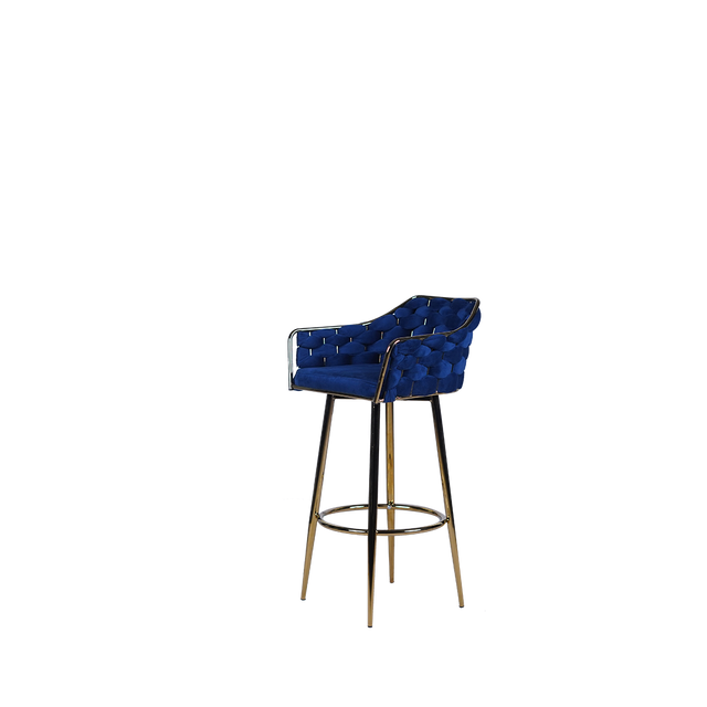 Luxury Velvet Bar Stool with Gold Base - A629