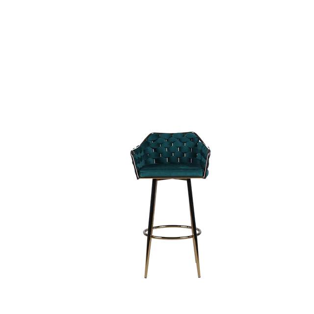 Luxury Velvet Bar Stool with Gold Base - A629