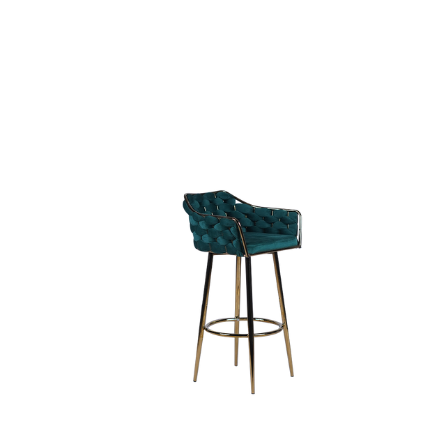 Luxury Velvet Bar Stool with Gold Base - A629