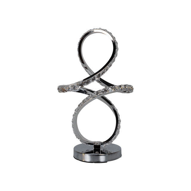 Modern Glam Crystal Infinity LED Table Lamp – J2107 - Office Empire