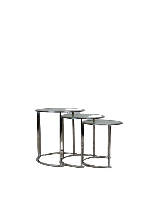 Modern Black Glass Nesting Side Table Set – HW012