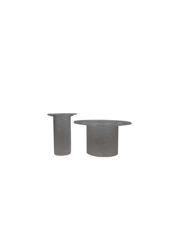 Modern Glass Center Table Set of 2 - Pedestal Side Tables