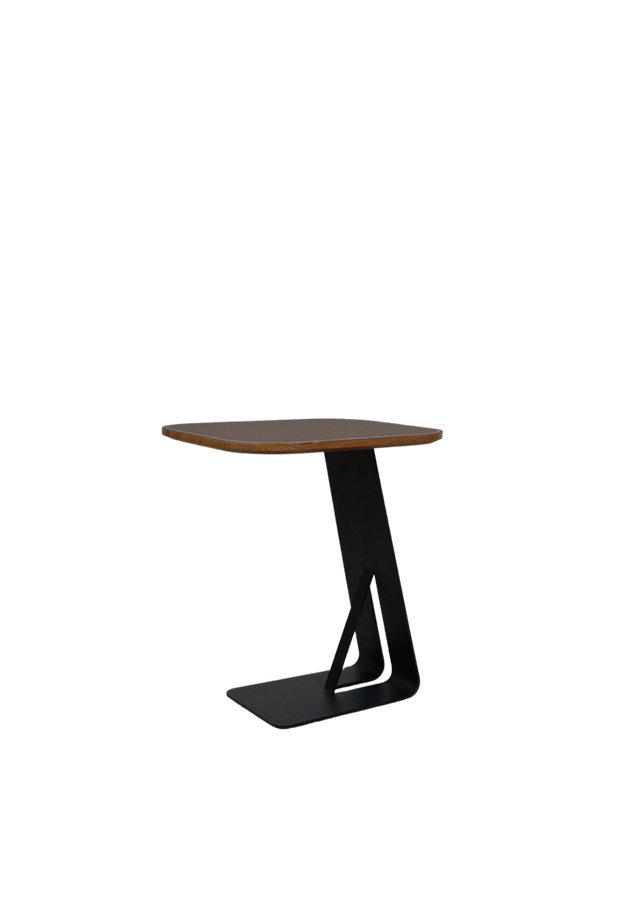 Modern C-Shaped Side Table C36 with Upholstered Top