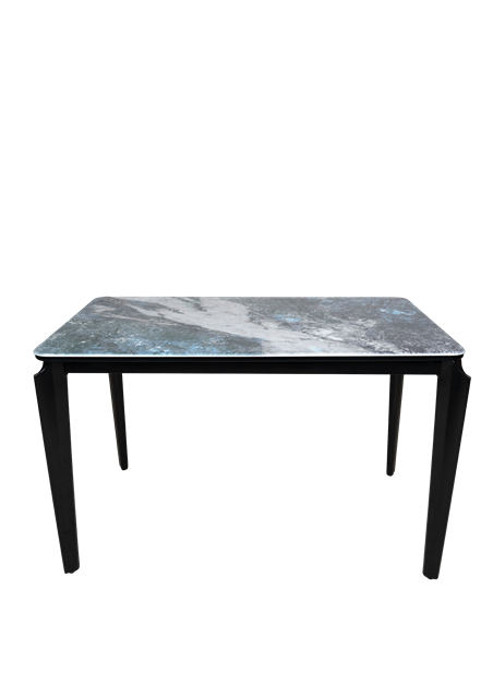 Modern Blue Vein Stone Dining Table B263 with Black Wood Base