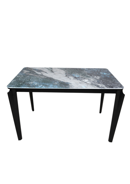 Modern Blue Vein Stone Dining Table B263 with Black Wood Base