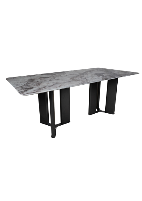 Luxury Grey Marble Dining Table Set in Pakistan - T-2519