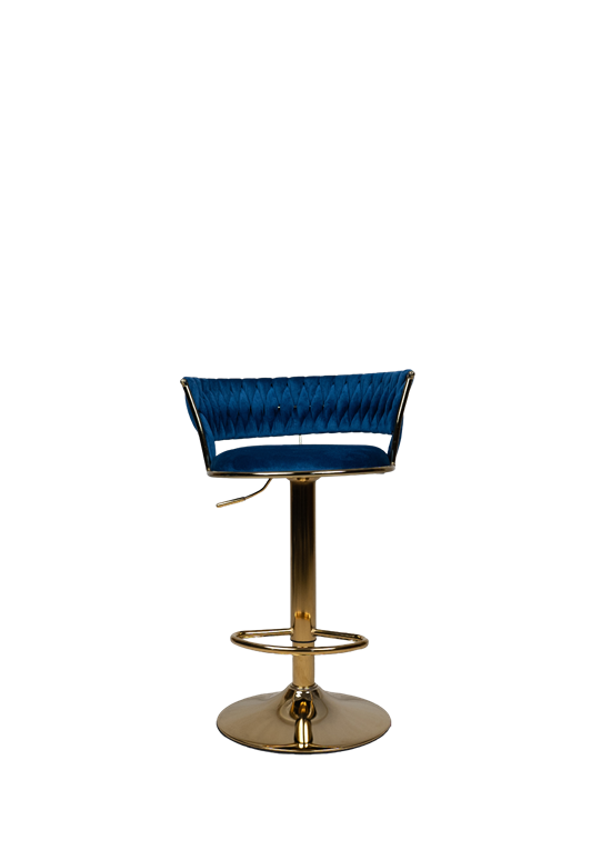 Luxury Velvet Bar Stool H008 with Gold Base - Premium Bar Stools in Pakistan
