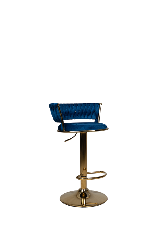 Luxury Velvet Bar Stool H008 with Gold Base - Premium Bar Stools in Pakistan