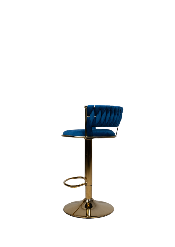 Luxury Velvet Bar Stool H008 with Gold Base - Premium Bar Stools in Pakistan