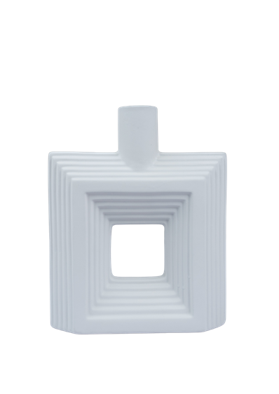 Geometric Rectangular Hollow Ceramic Vases – C-7