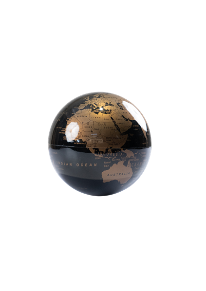 Metallic Globe Egg Ornaments – Luxury World Map Decor