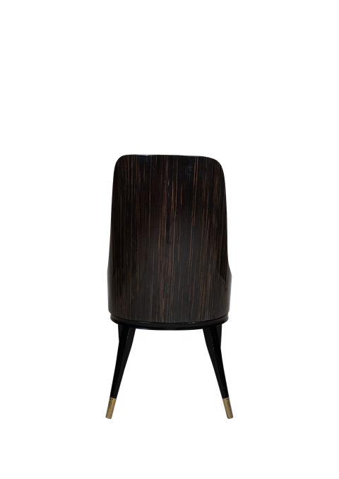 Luxury Upholstered Dining Chair with Brass Accents - 13-1 | Office Empire