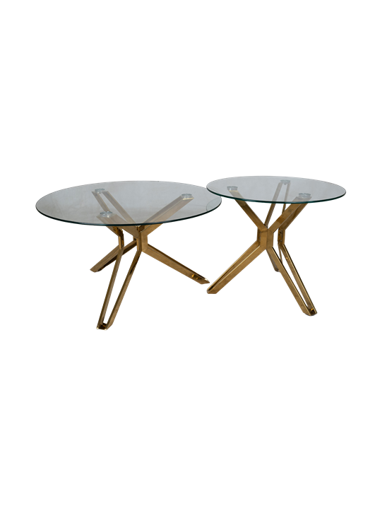 Brass Cross Base Glass Center Table 110 – Modern Luxury for Your Living Space