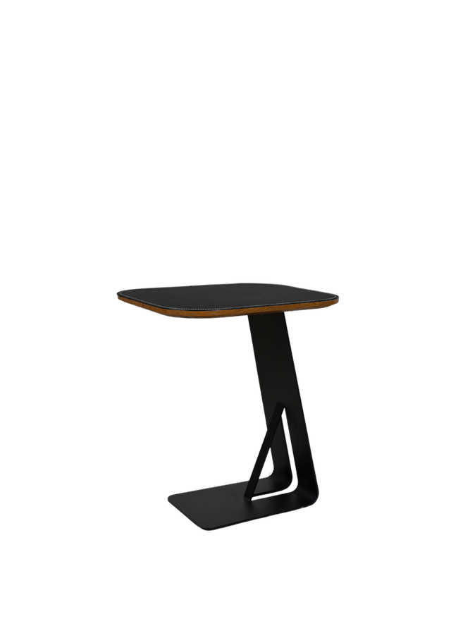 Modern C-Shaped Side Table C36 with Upholstered Top