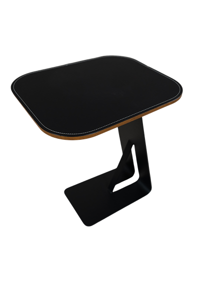 Modern C-Shaped Side Table C36 with Upholstered Top