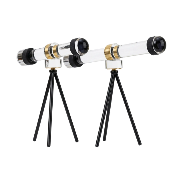 Telescope with a tripod on a white background