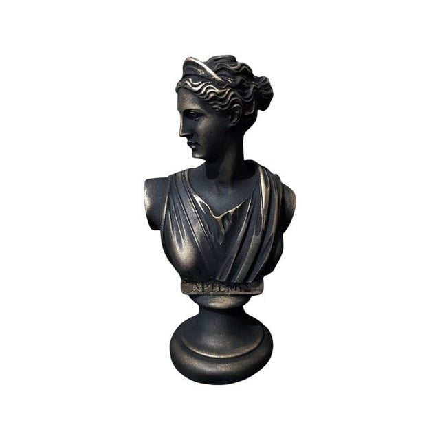 Ceramic Black Vintage Head Sculpture