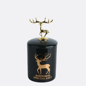 Candy Jar with Metallic Deer Lid