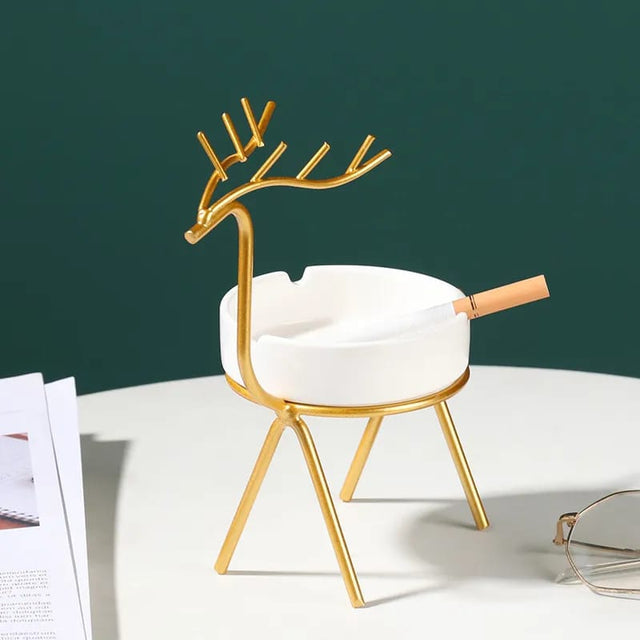 European Style Ceramic Deer Ashtrey
