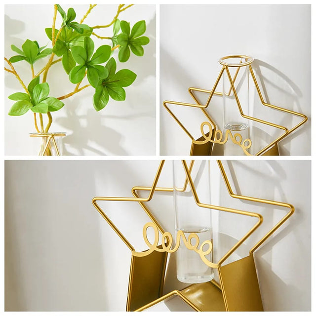 Luxury Golden Glass Vase for Office Decor