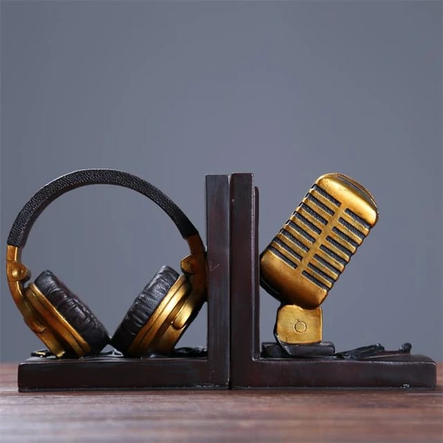 Vintage Microphone Model Bookends - Décoration Pieces