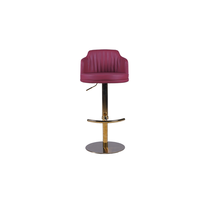 Luxury Adjustable Bar Stool with Padded Backrest - 758