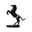 Black horse figurine on a white background