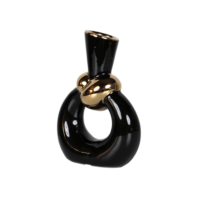 Modern Nordic Ceramic Vase with Gold Chain Accent GL997 - Office Empire