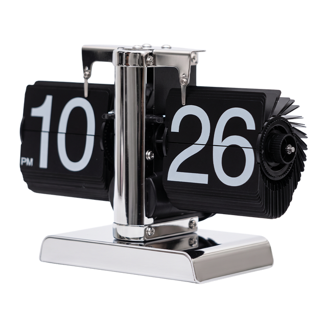 Retro Chrome Flip Desk Clock U-7