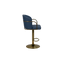 Elegant Blue Bar Stool with Gold Base - H105