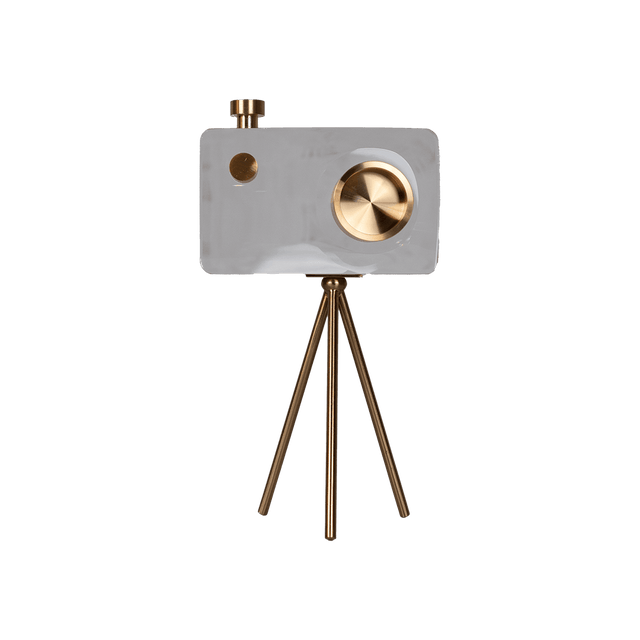 Modern Camera-Style – Clear Acrylic with Gold Accents - 150 - Office Empire