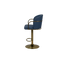 Elegant Blue Bar Stool with Gold Base - H105