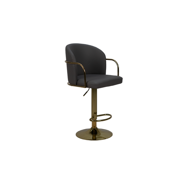 Elegant Blue Bar Stool with Gold Base - H105