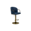 Elegant Blue Bar Stool with Gold Base - H105