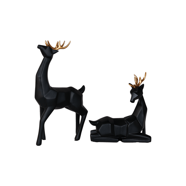 Modern Nordic Deer Figurines with Golden Antlers - 005 - Office Empire