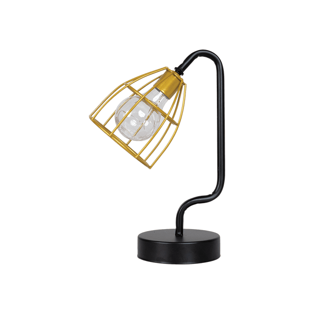 Modern Industrial Table Lamp – Metal Cage Light - Office Empire