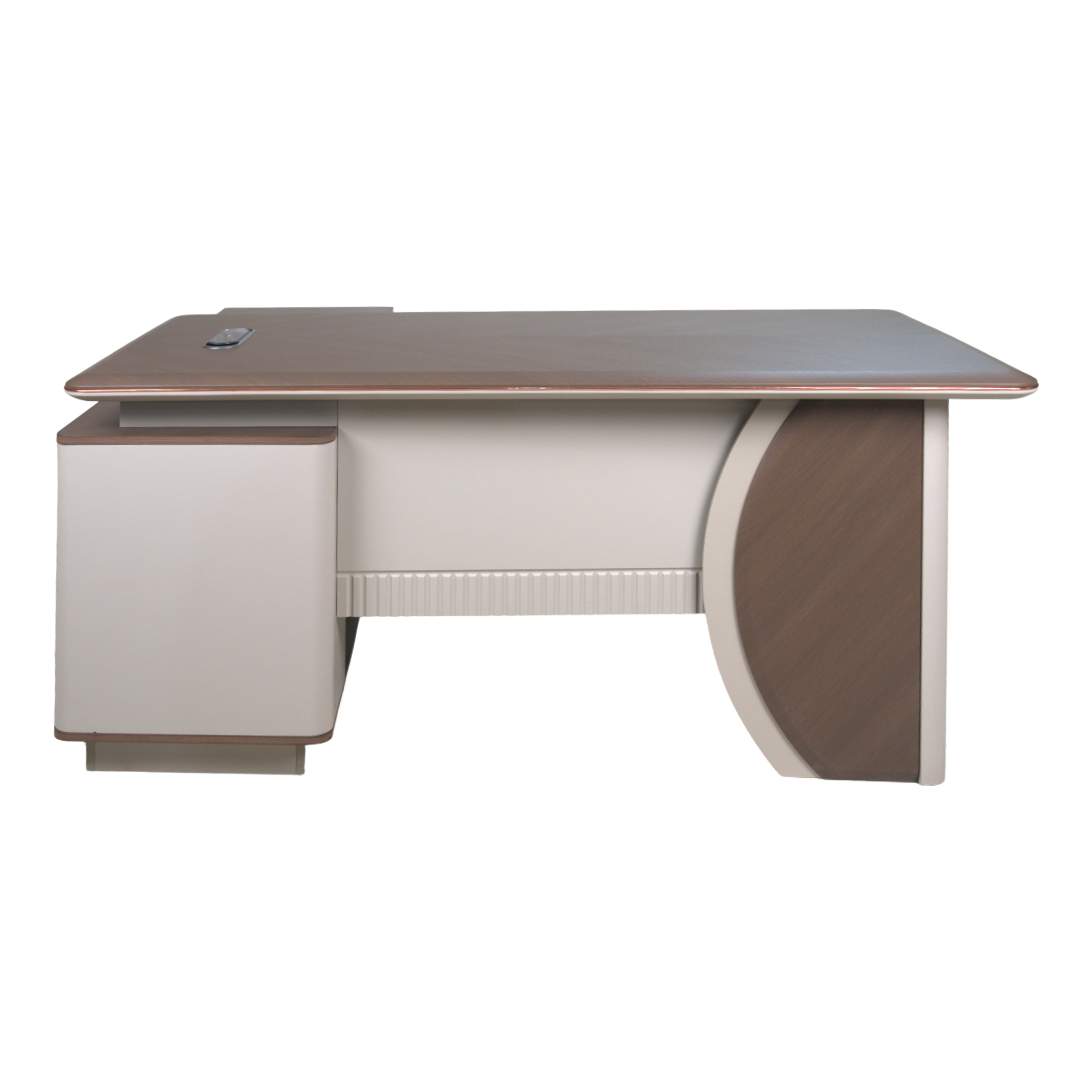 Hybrid Wood & Beige L-Shape Table - X7116/X7118