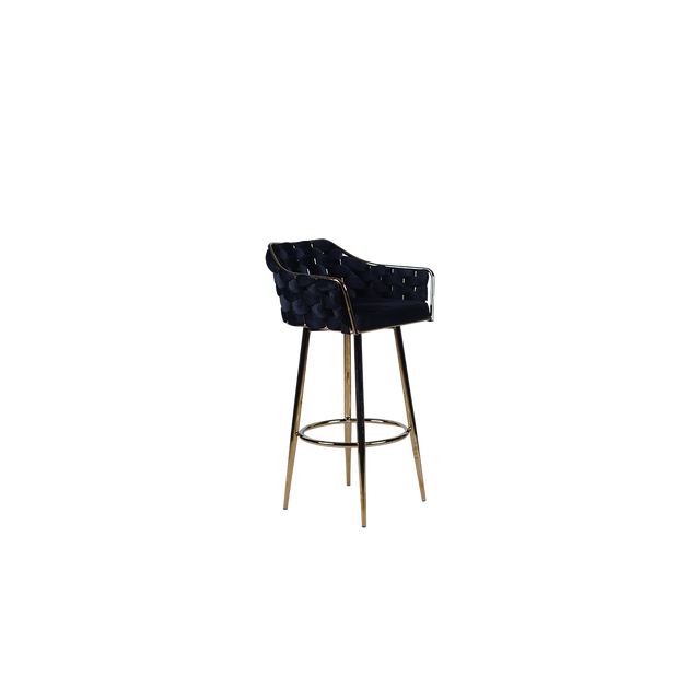 Luxury Velvet Bar Stool with Gold Base - A629