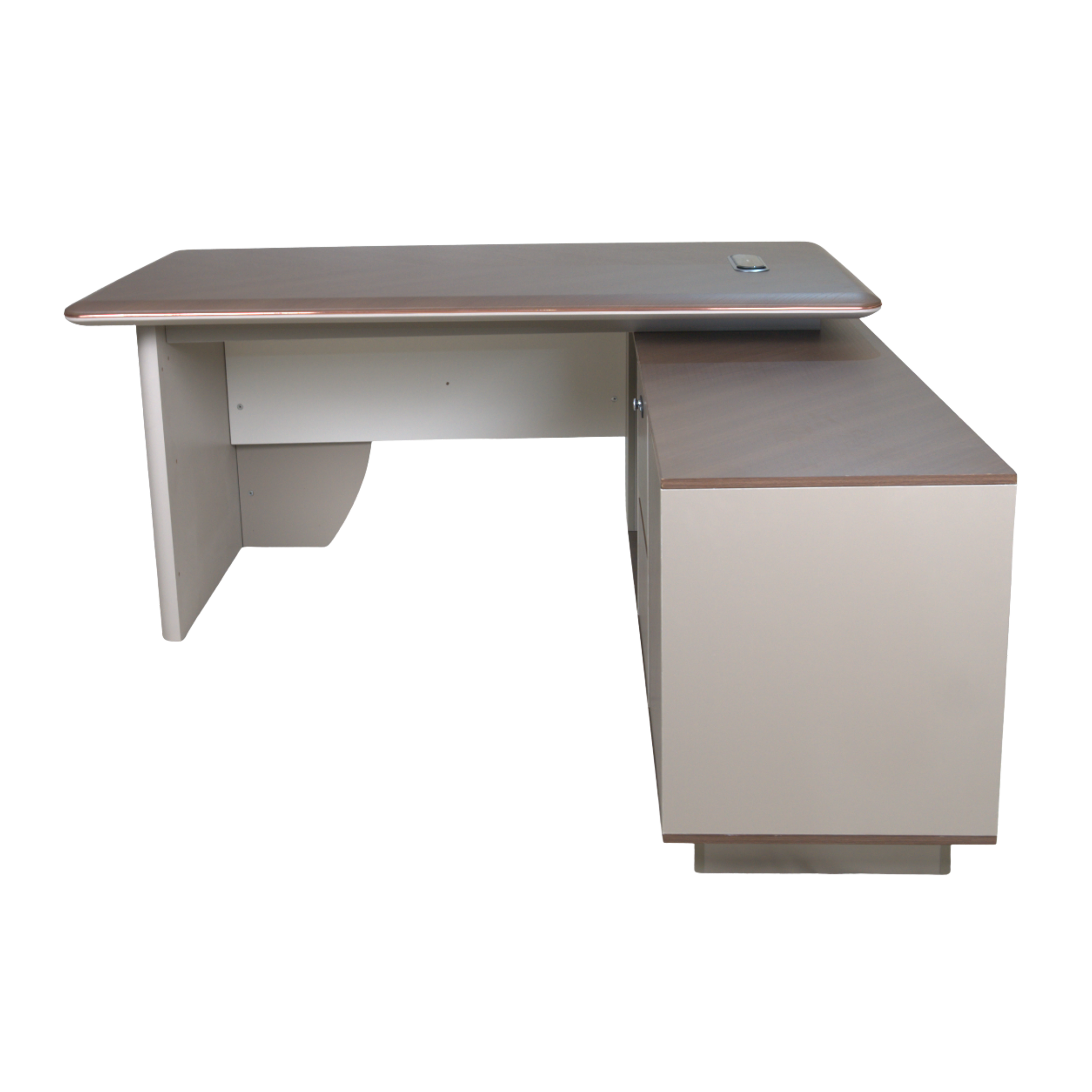 Hybrid Wood & Beige L-Shape Table - X7116/X7118