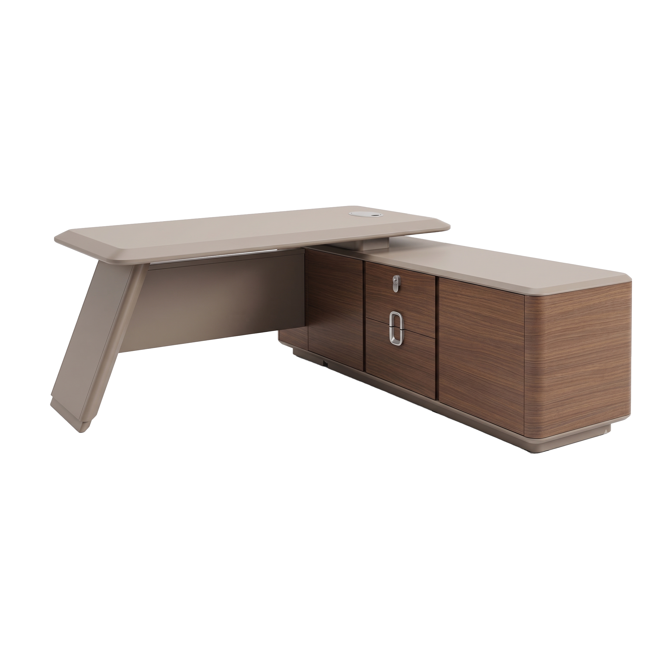 Linear Wood-Tone L-Table 2.0 - AD-T2529