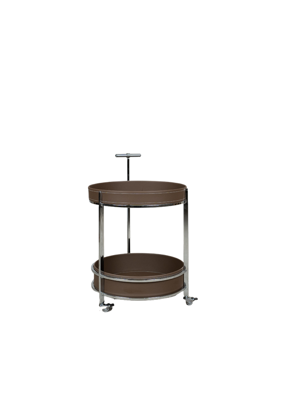 Modern Tea Trolley with Two Tier Storage and Casters - C3